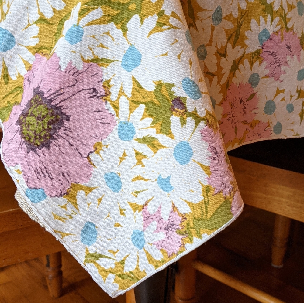 Vintage spring floral table cloth